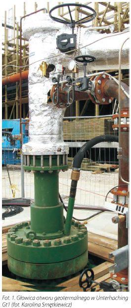 Głowica otworu geotermalnego w Unterhaching